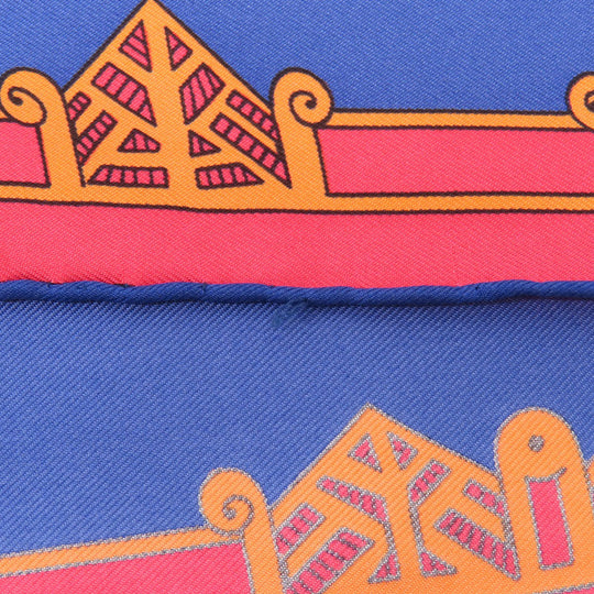 HERMES scarf silk Navy Carre90 Celestial bodies and the sun ASTRES et SOLEILS Women Used Authentic