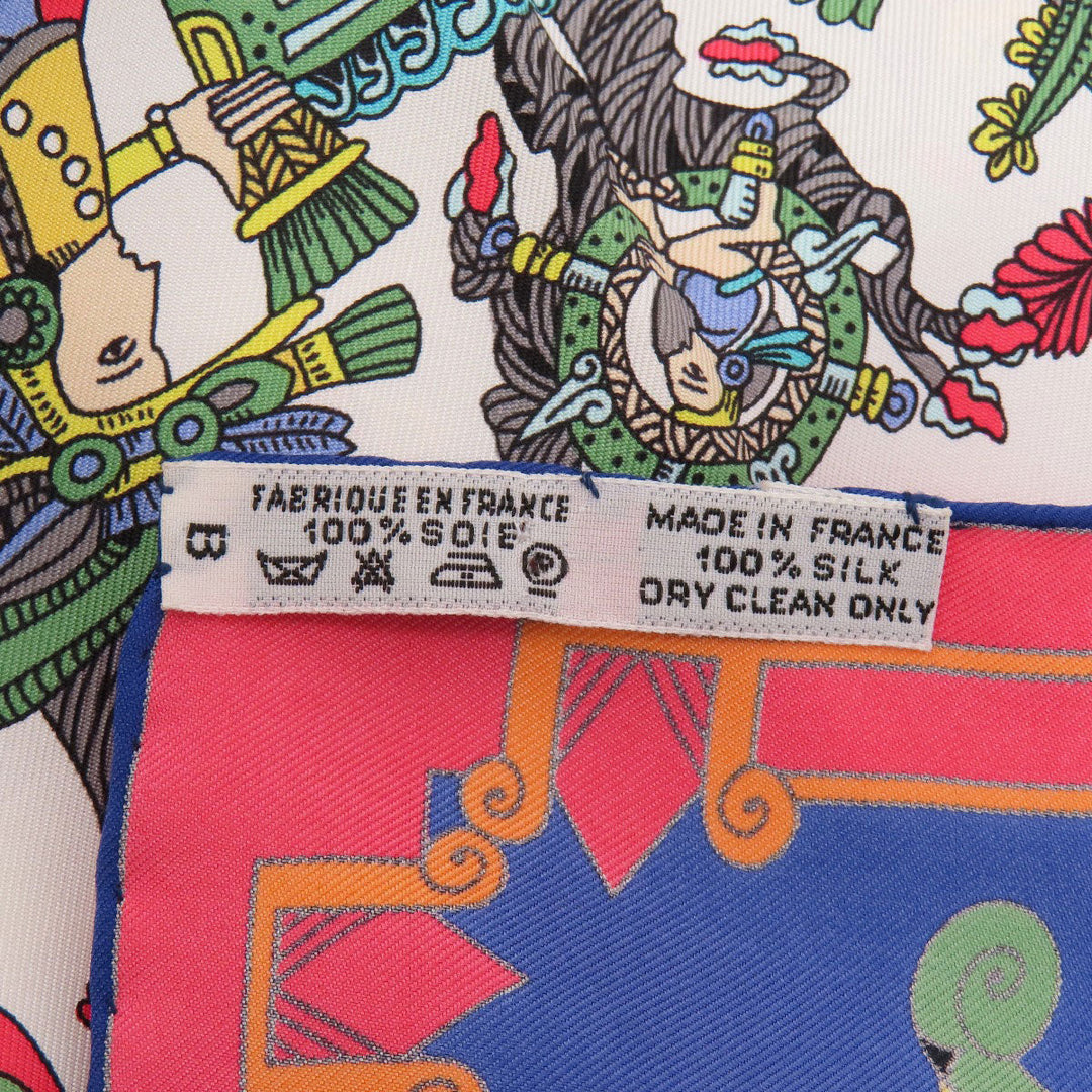 HERMES scarf silk Navy Carre90 Celestial bodies and the sun ASTRES et SOLEILS Women Used Authentic