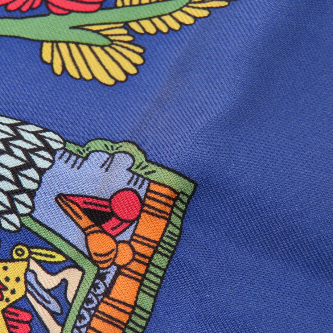 HERMES scarf silk Navy Carre90 Celestial bodies and the sun ASTRES et SOLEILS Women Used Authentic