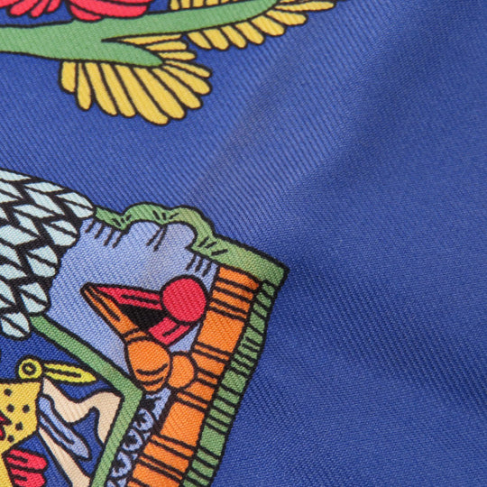 HERMES scarf silk Navy Carre90 Celestial bodies and the sun ASTRES et SOLEILS Women Used Authentic