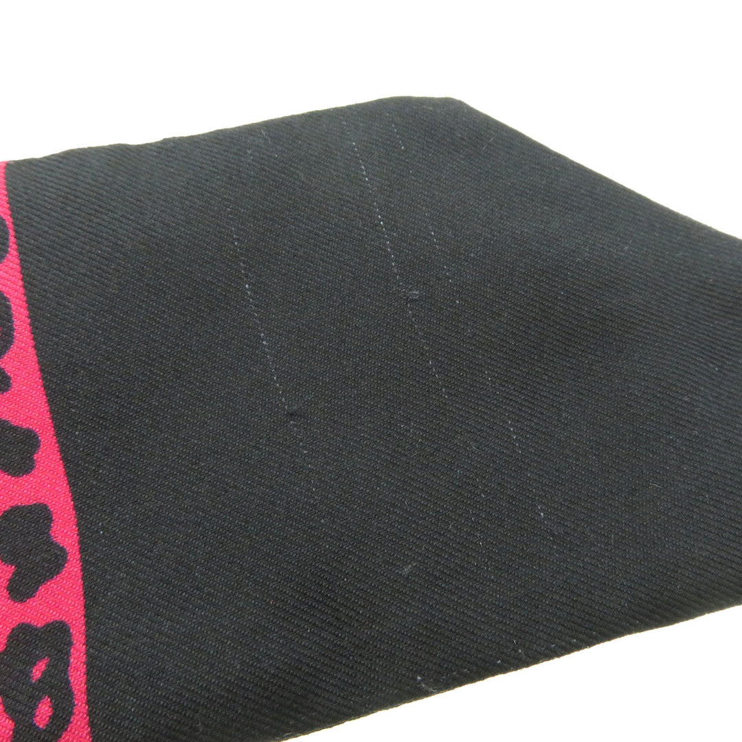 Christian Dior scarf silk pink Mitsa Leopard Women Used Authentic