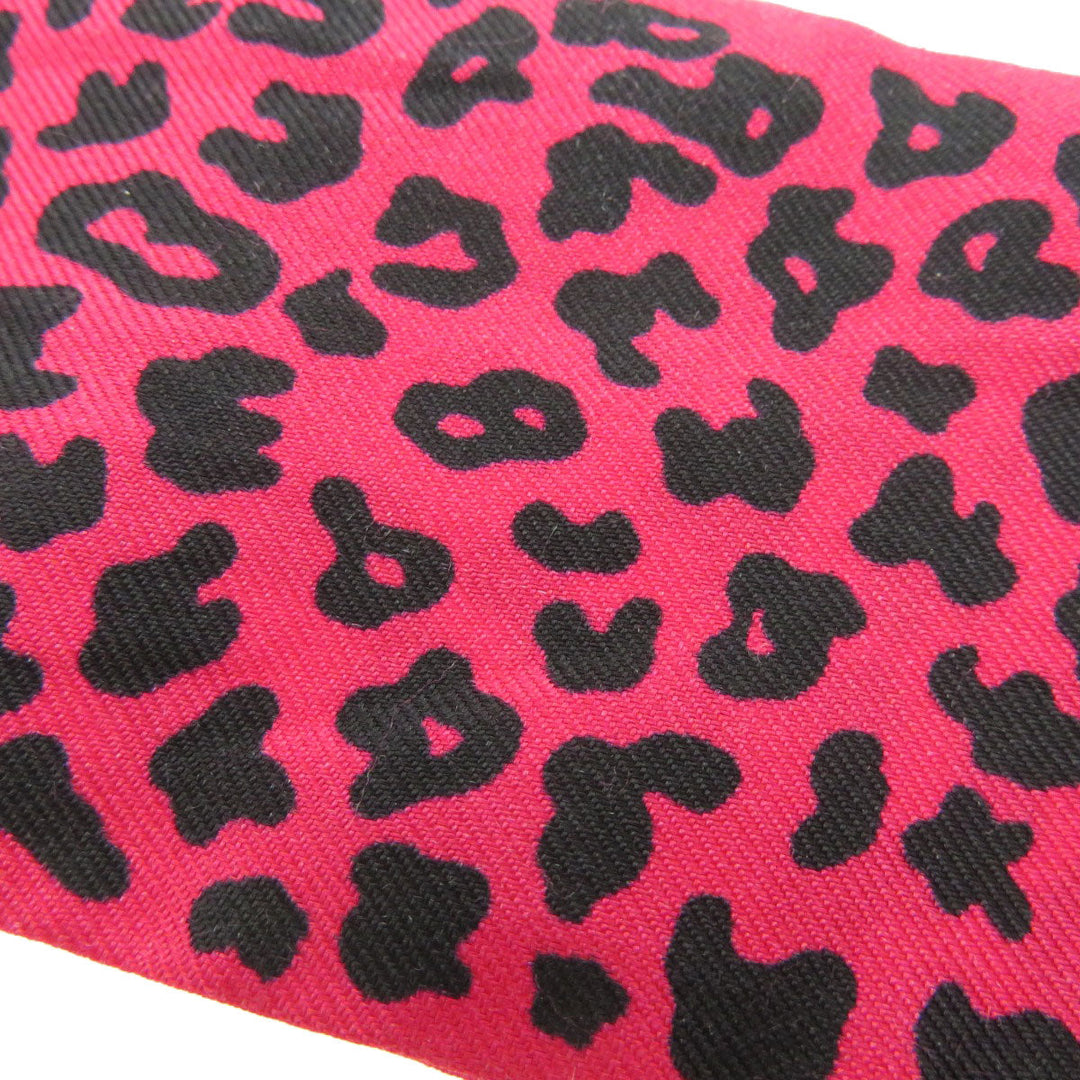 Christian Dior scarf silk pink Mitsa Leopard Women Used Authentic