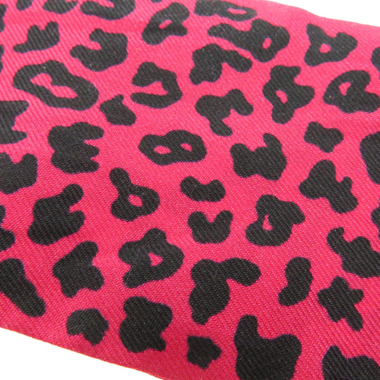 Christian Dior scarf silk pink Mitsa Leopard Women Used Authentic
