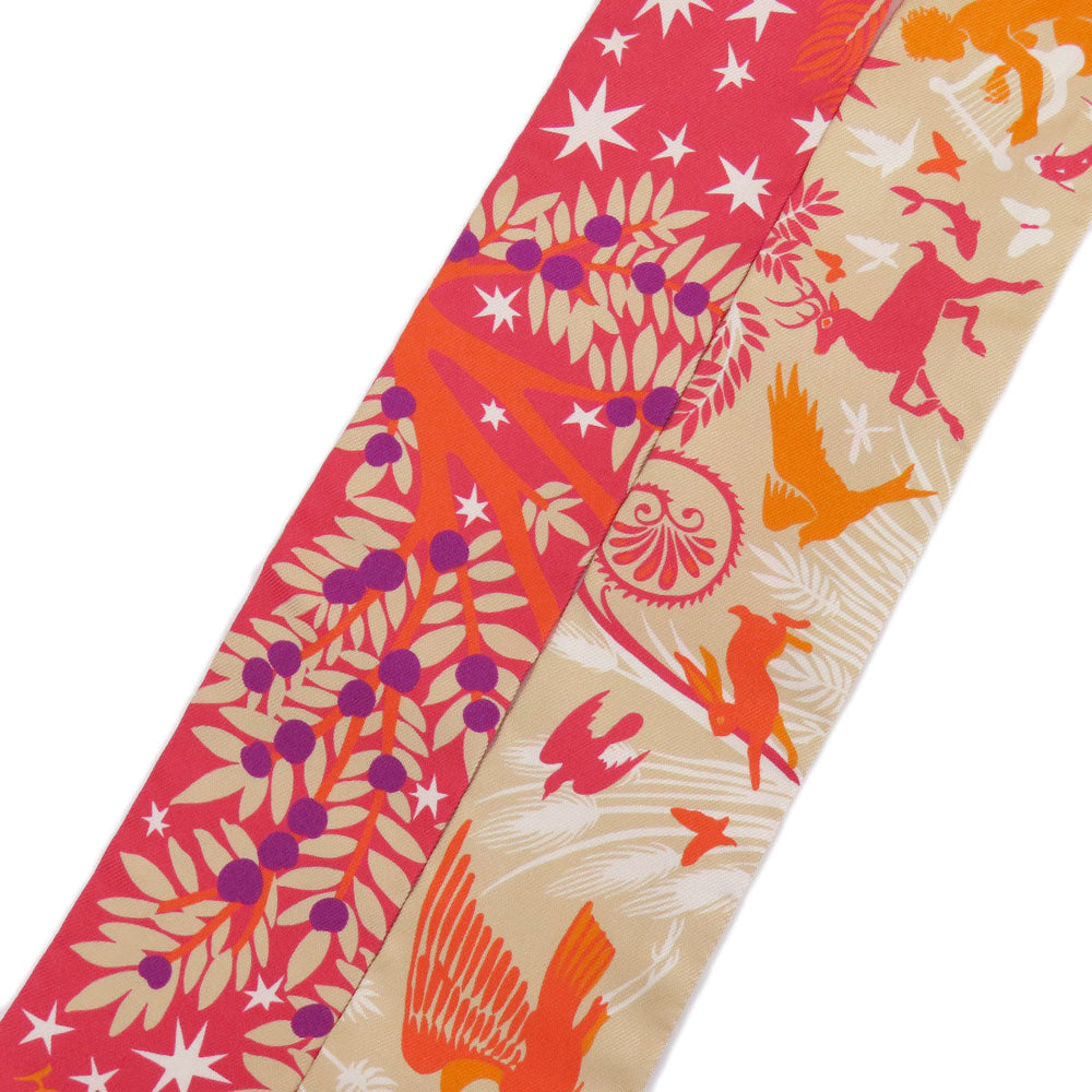 HERMES scarf silk beige Twilly Women Used Authentic