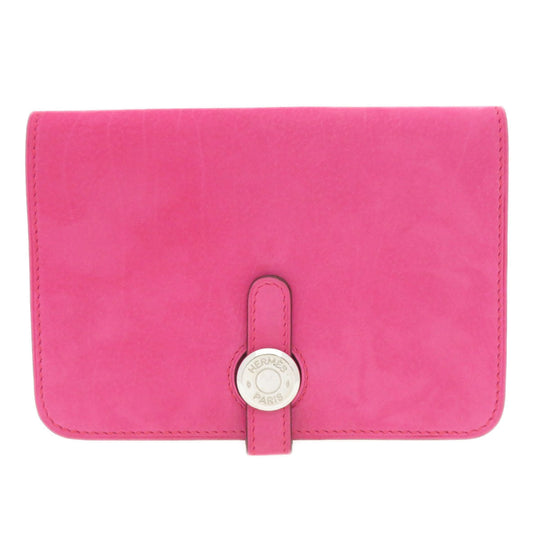 HERMES Coin case Eversoft pink Dogon Compact Eversoft Women Used Authentic