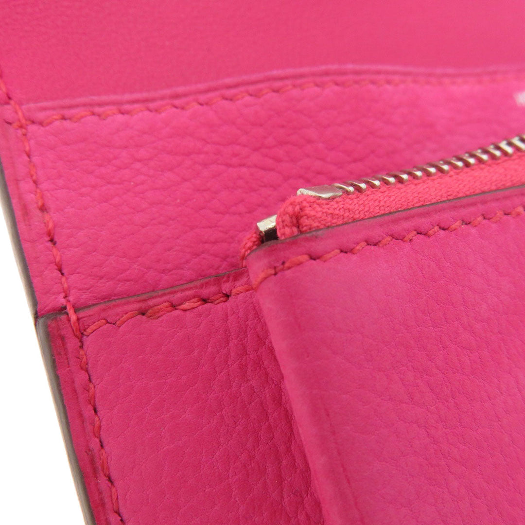 HERMES Coin case Eversoft pink Dogon Compact Eversoft Women Used Authentic
