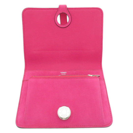 HERMES Coin case Eversoft pink Dogon Compact Eversoft Women Used Authentic