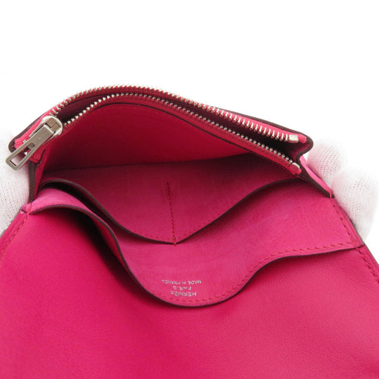 HERMES Coin case Eversoft pink Dogon Compact Eversoft Women Used Authentic