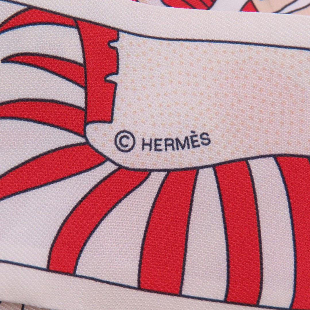 HERMES scarf silk Red Twilly Women Used Authentic