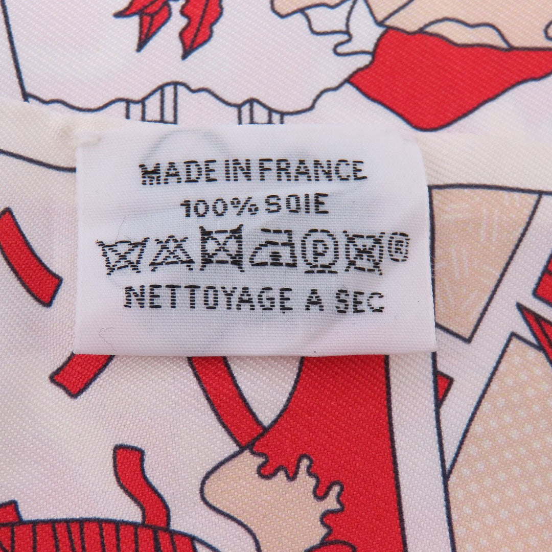 HERMES scarf silk Red Twilly Women Used Authentic