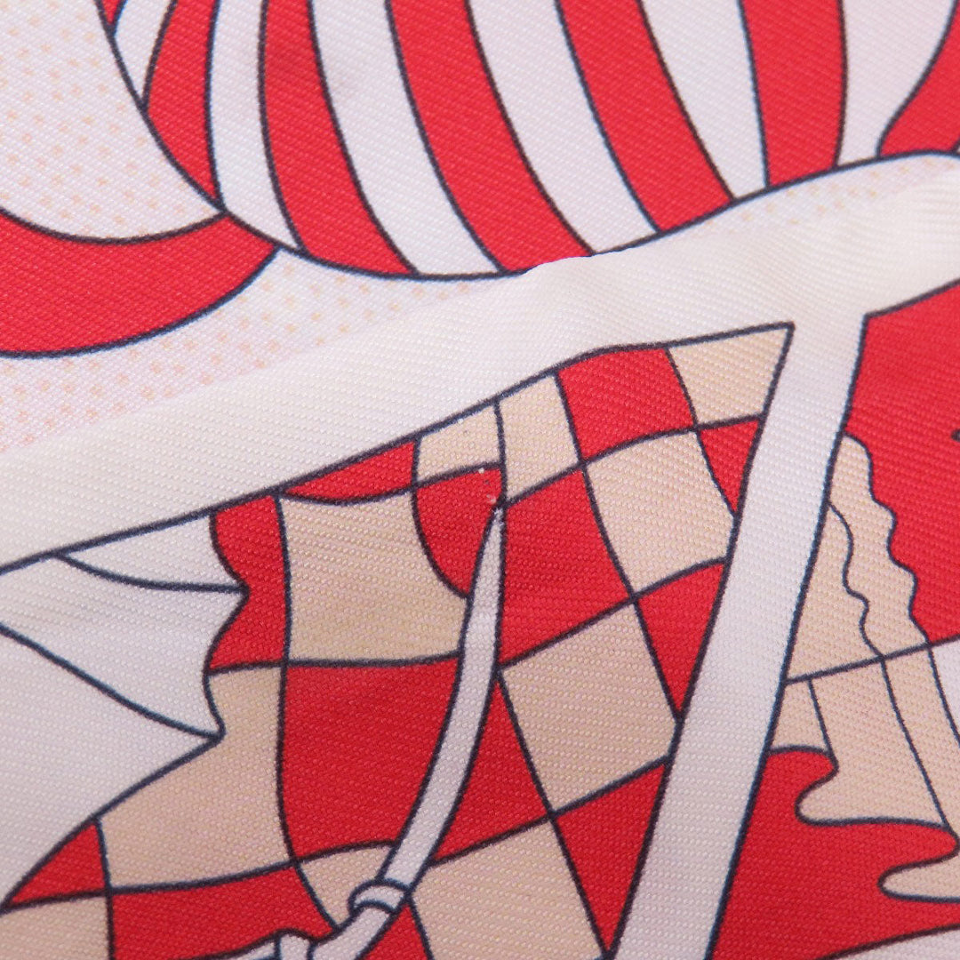 HERMES scarf silk Red Twilly Women Used Authentic