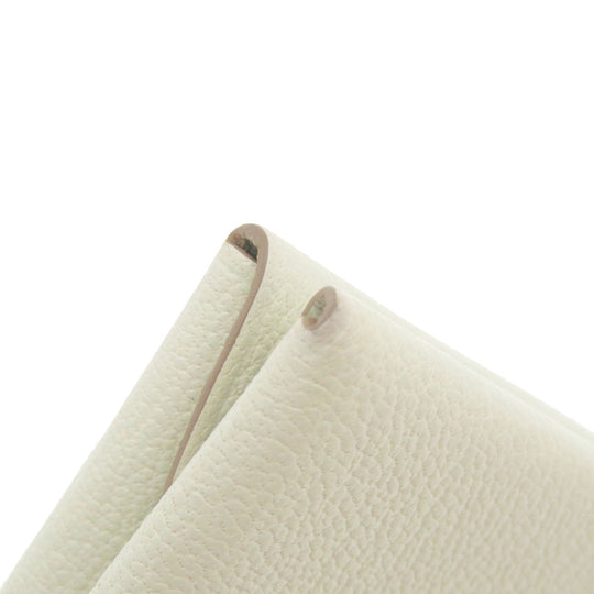HERMES Card Case Shave white Calvi Duo Chevre Women Used Authentic