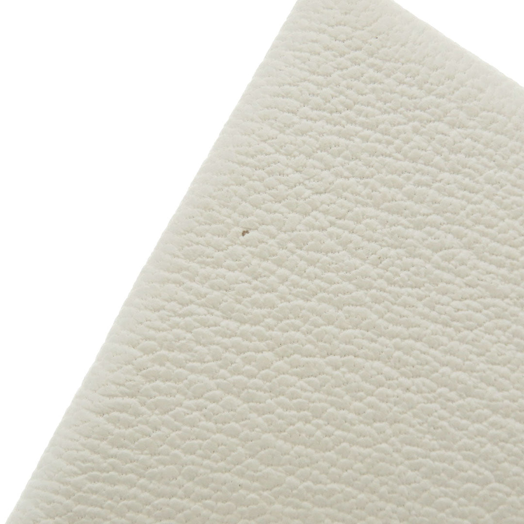 HERMES Card Case Shave white Calvi Duo Chevre Women Used Authentic