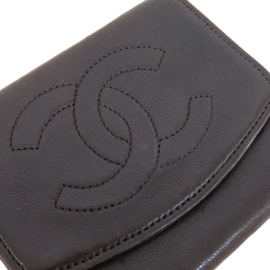 CHANEL Coin case lambskin black COCO Mark Women Used Authentic
