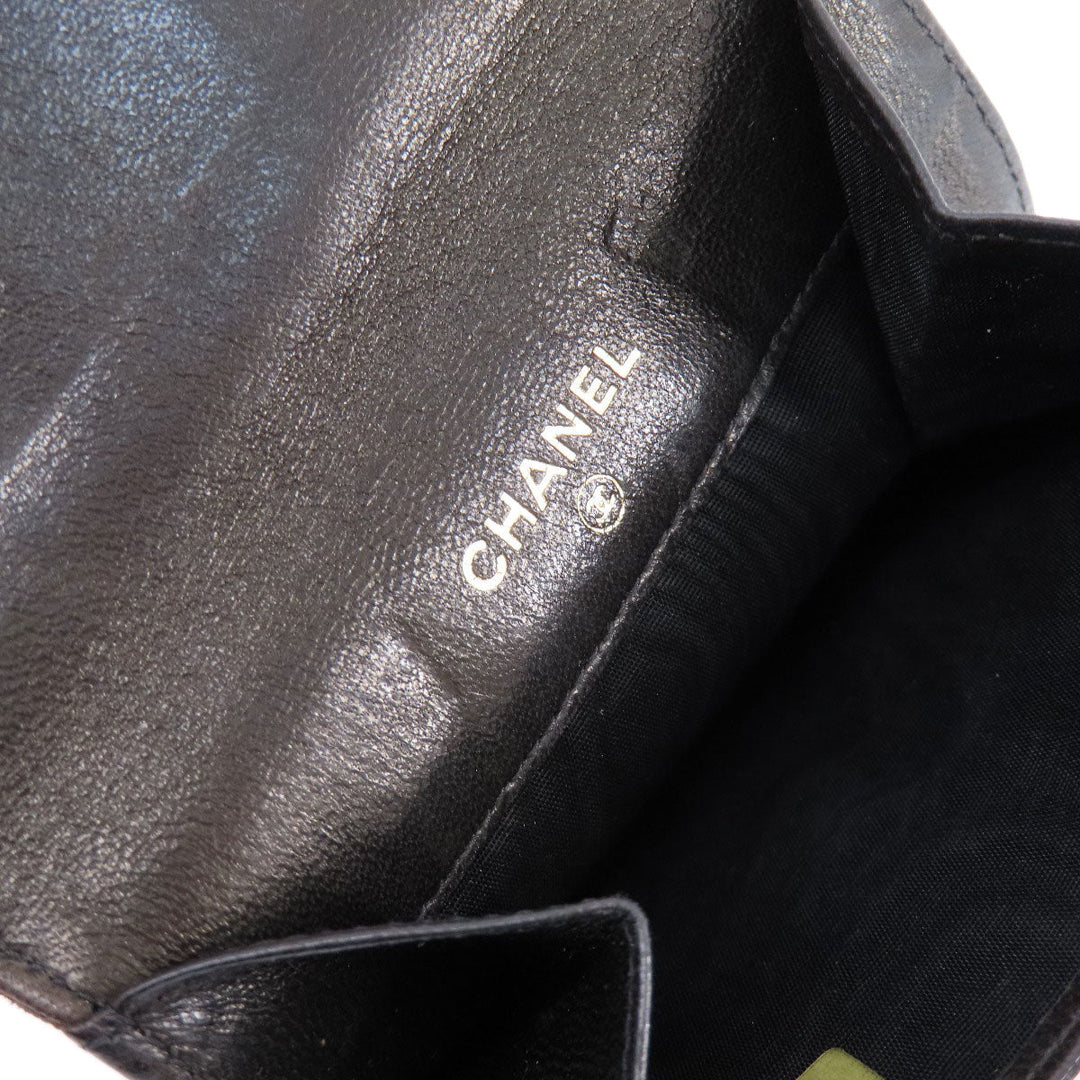 CHANEL Coin case lambskin black COCO Mark Women Used Authentic
