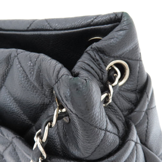 CHANEL Tote Bag Soft caviar skin black COCO Mark Matelasse SilverMetal Women Used Authentic