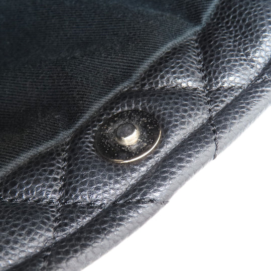 CHANEL Tote Bag Soft caviar skin black COCO Mark Matelasse SilverMetal Women Used Authentic