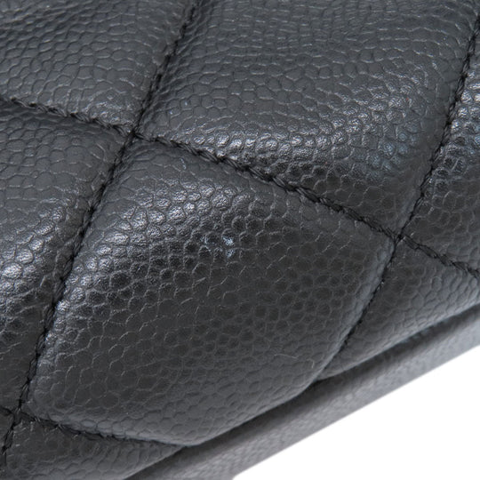 CHANEL Tote Bag Soft caviar skin black COCO Mark Matelasse SilverMetal Women Used Authentic