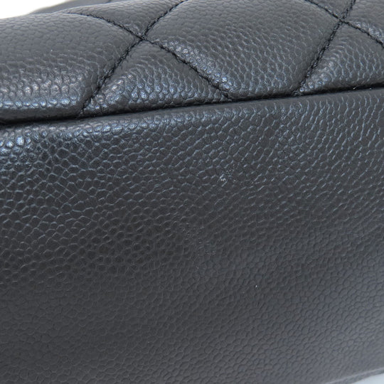 CHANEL Tote Bag Soft caviar skin black COCO Mark Matelasse SilverMetal Women Used Authentic