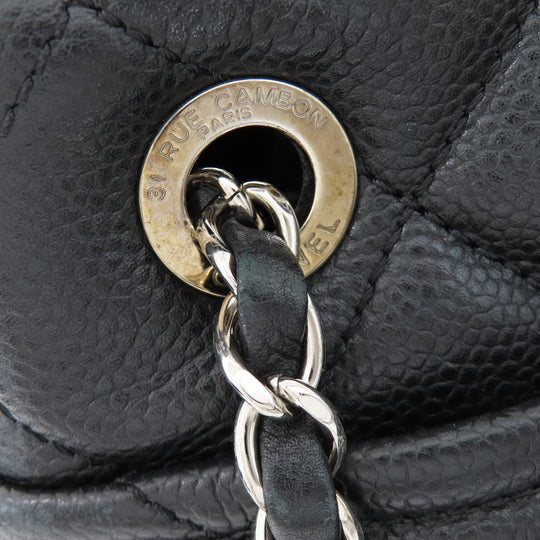 CHANEL Tote Bag Soft caviar skin black COCO Mark Matelasse SilverMetal Women Used Authentic