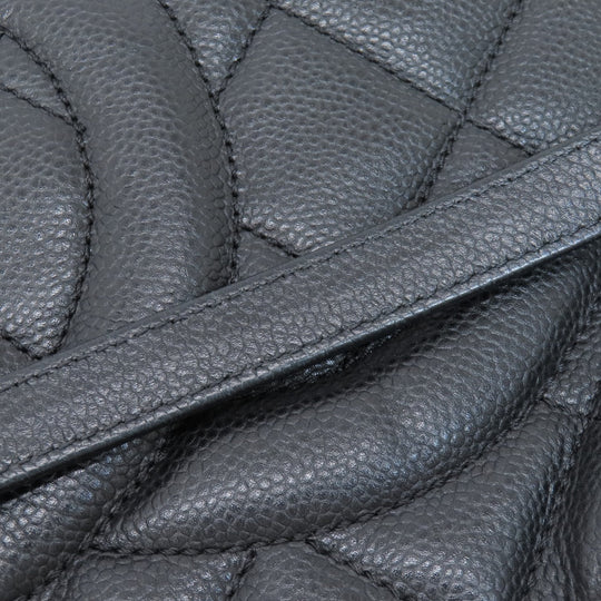 CHANEL Tote Bag Soft caviar skin black COCO Mark Matelasse SilverMetal Women Used Authentic
