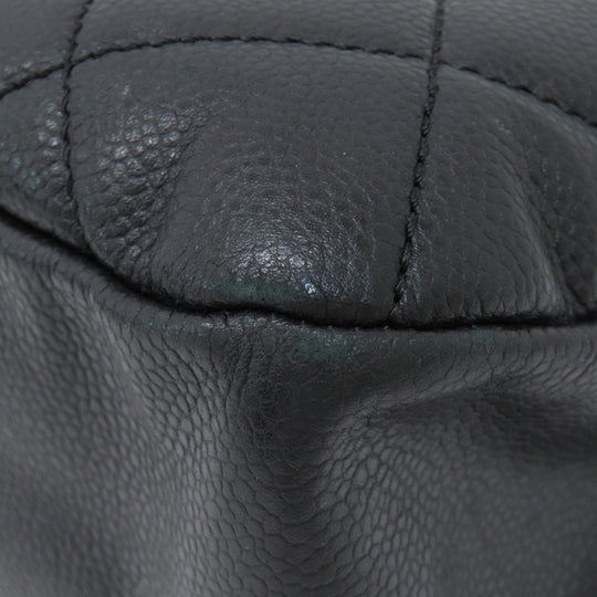 CHANEL Tote Bag Soft caviar skin black COCO Mark Matelasse SilverMetal Women Used Authentic
