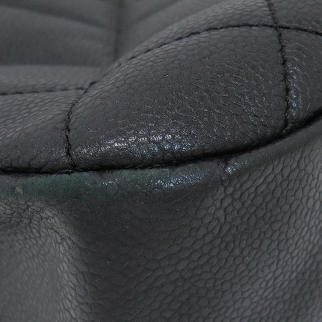 CHANEL Tote Bag Soft caviar skin black COCO Mark Matelasse SilverMetal Women Used Authentic