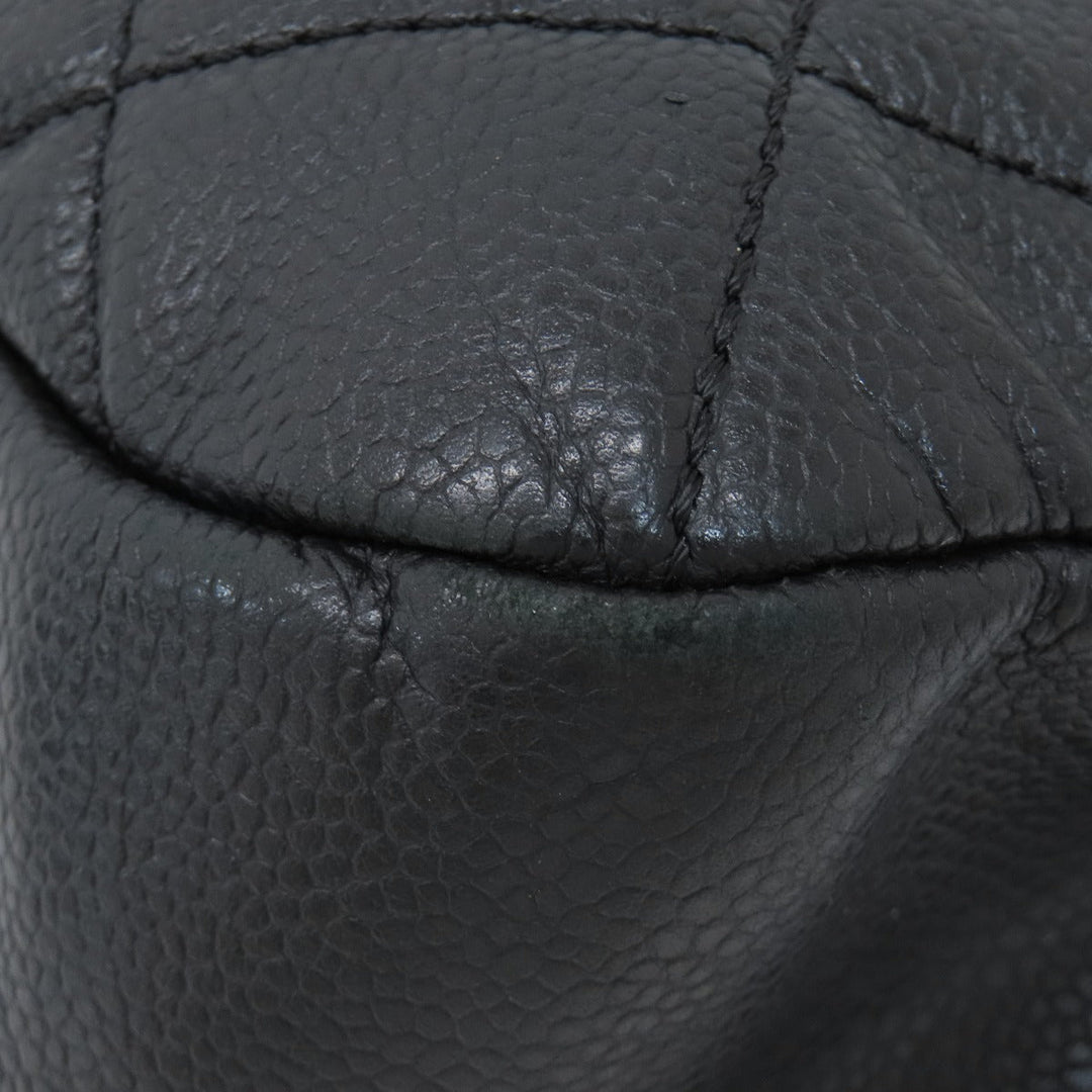CHANEL Tote Bag Soft caviar skin black COCO Mark Matelasse SilverMetal Women Used Authentic