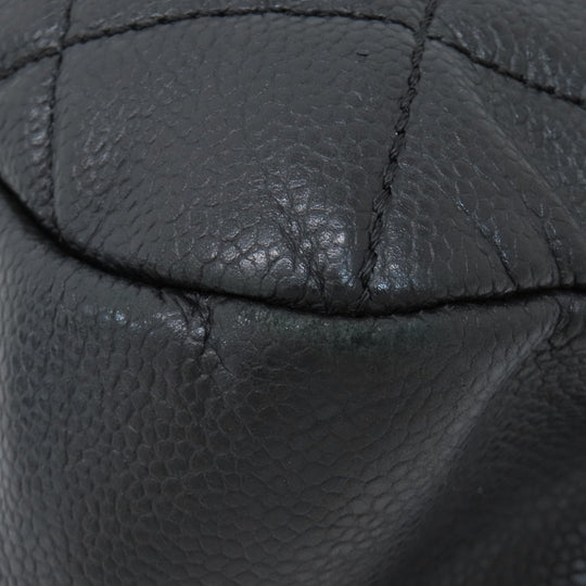 CHANEL Tote Bag Soft caviar skin black COCO Mark Matelasse SilverMetal Women Used Authentic