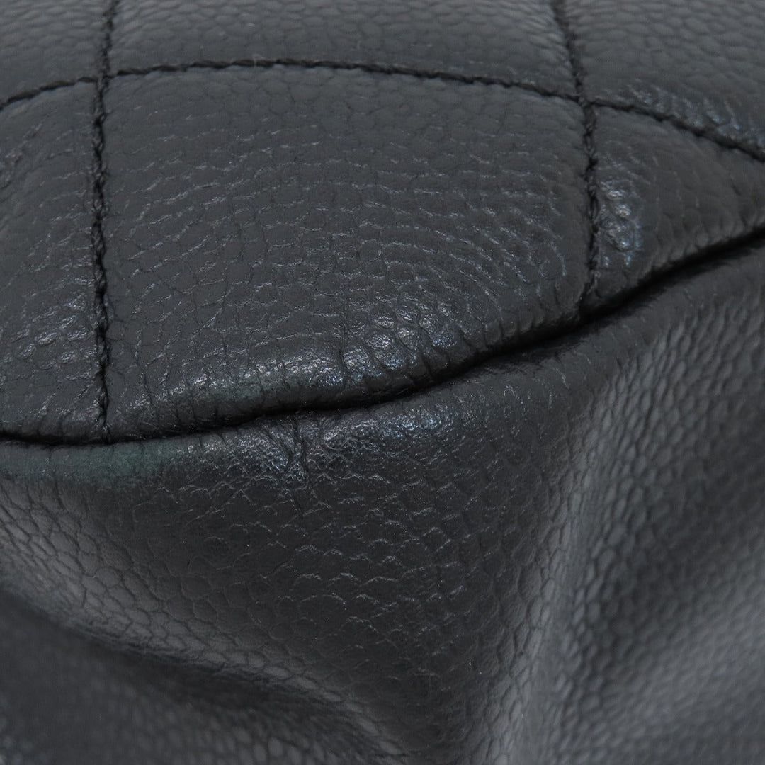 CHANEL Tote Bag Soft caviar skin black COCO Mark Matelasse SilverMetal Women Used Authentic
