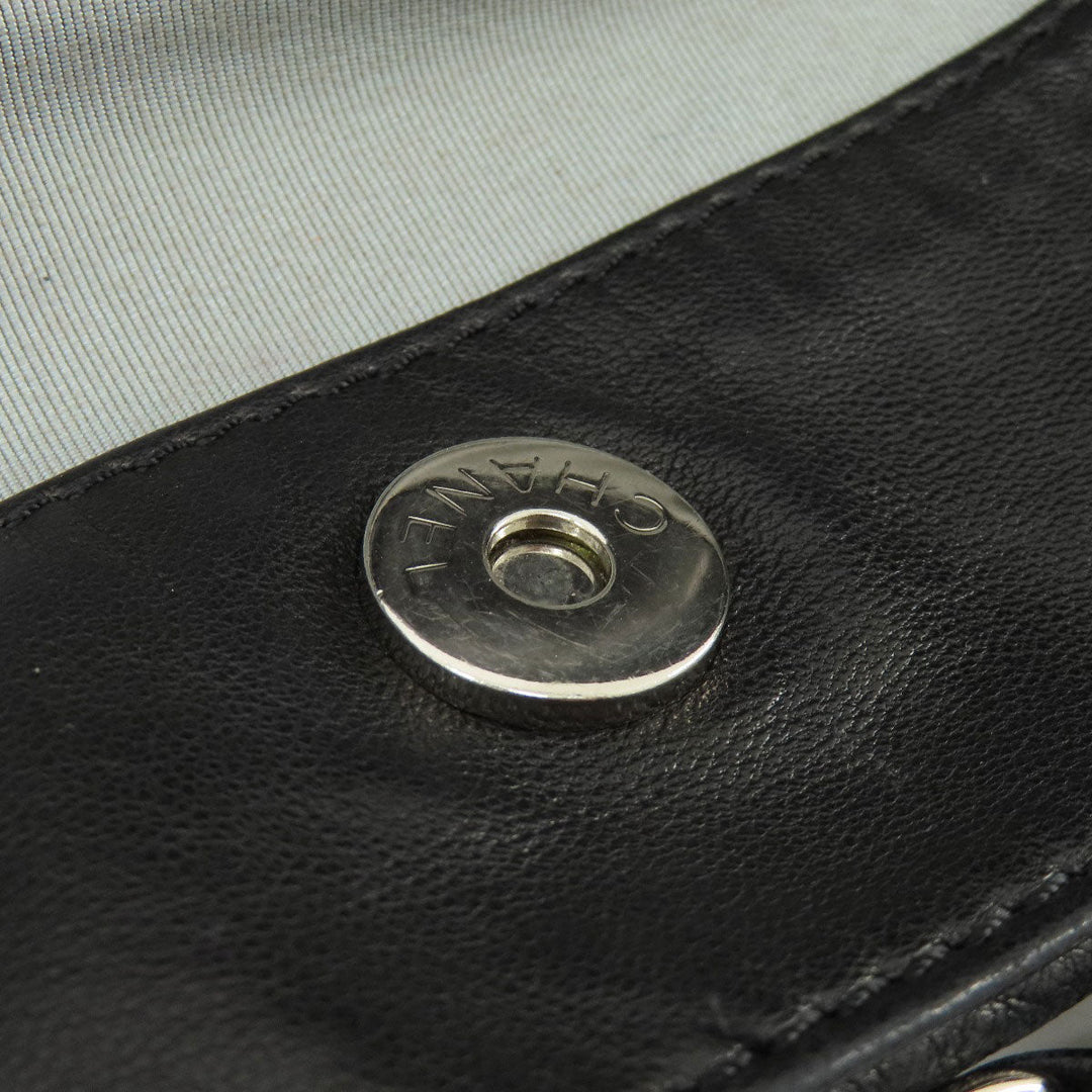 CHANEL Tote Bag lambskin black COCO Mark SilverMetal