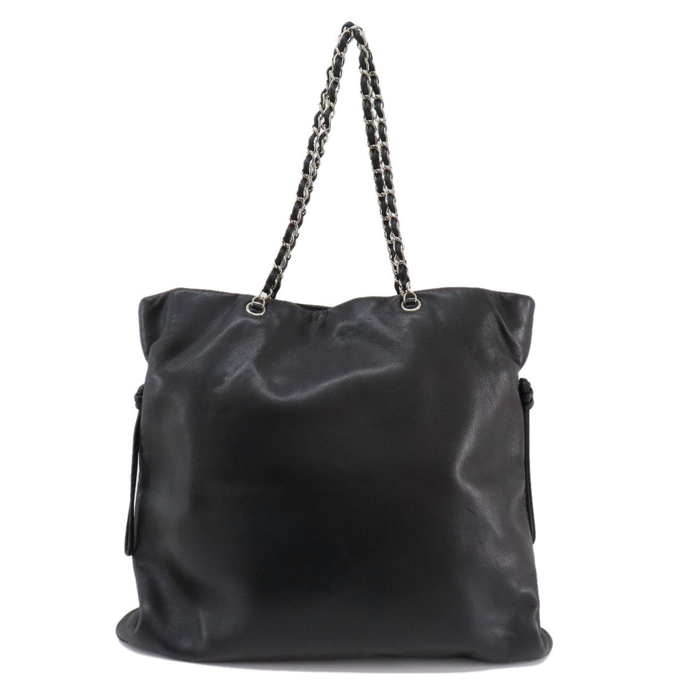 CHANEL Tote Bag lambskin black COCO Mark SilverMetal