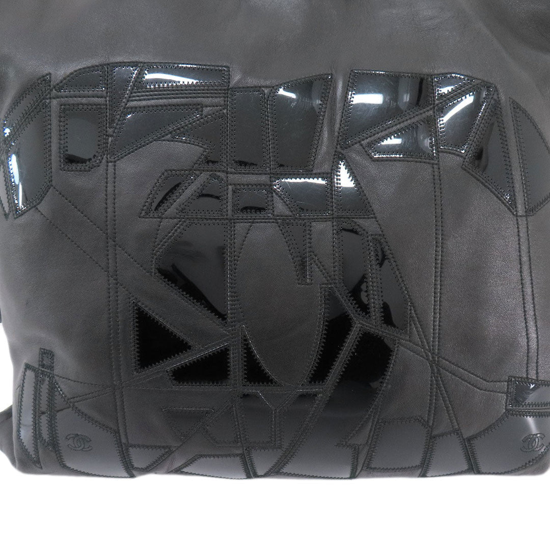 CHANEL Tote Bag lambskin black COCO Mark SilverMetal