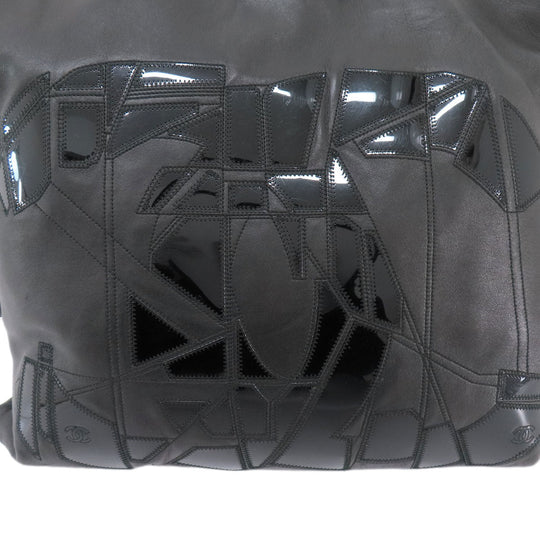 CHANEL Tote Bag lambskin black COCO Mark SilverMetal