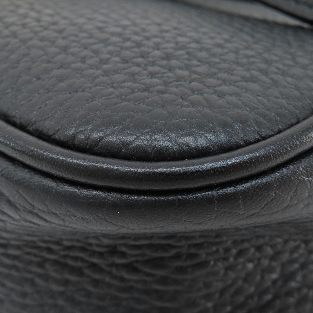 GUCCI Shoulder Bag 347994 leather black Soho Interlocking G Women Used Authentic