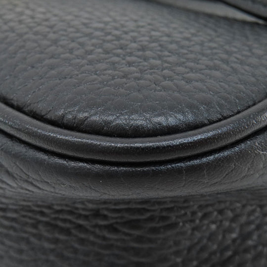 GUCCI Shoulder Bag 347994 leather black Soho Interlocking G Women Used Authentic