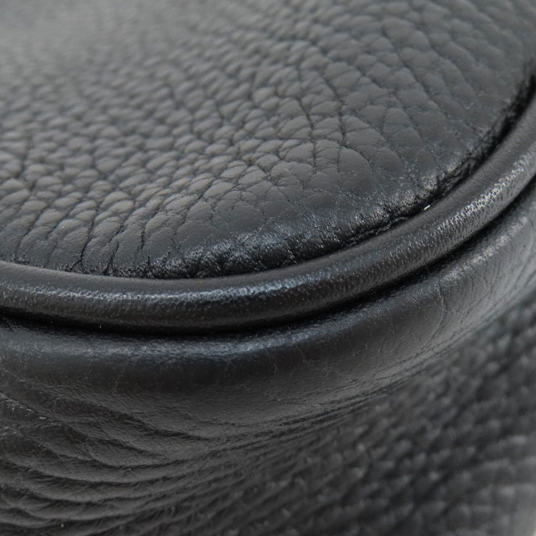 GUCCI Shoulder Bag 347994 leather black Soho Interlocking G Women Used Authentic