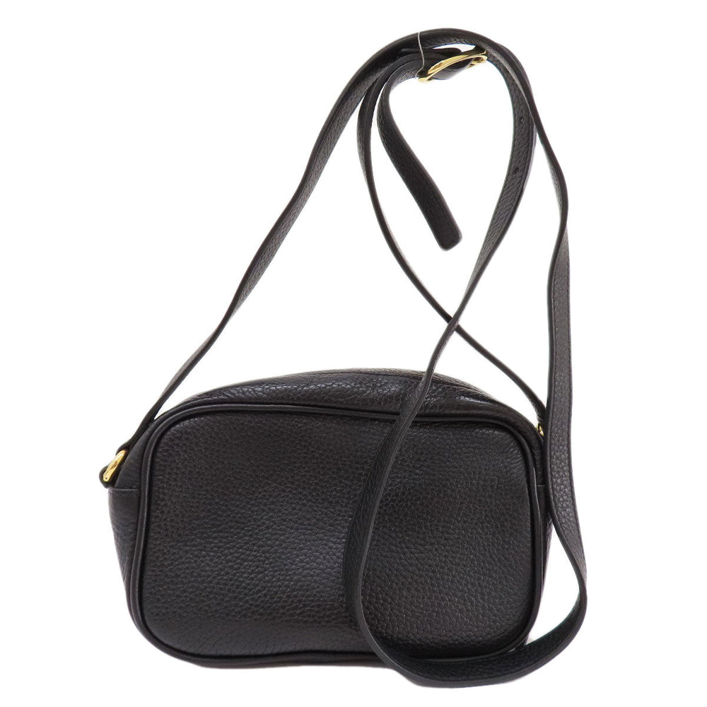GUCCI Shoulder Bag 347994 leather black Soho Interlocking G Women Used Authentic