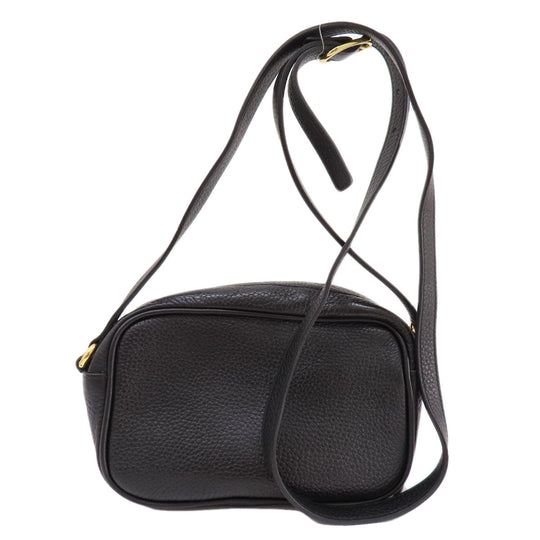 GUCCI Shoulder Bag 347994 leather black Soho Interlocking G Women Used Authentic