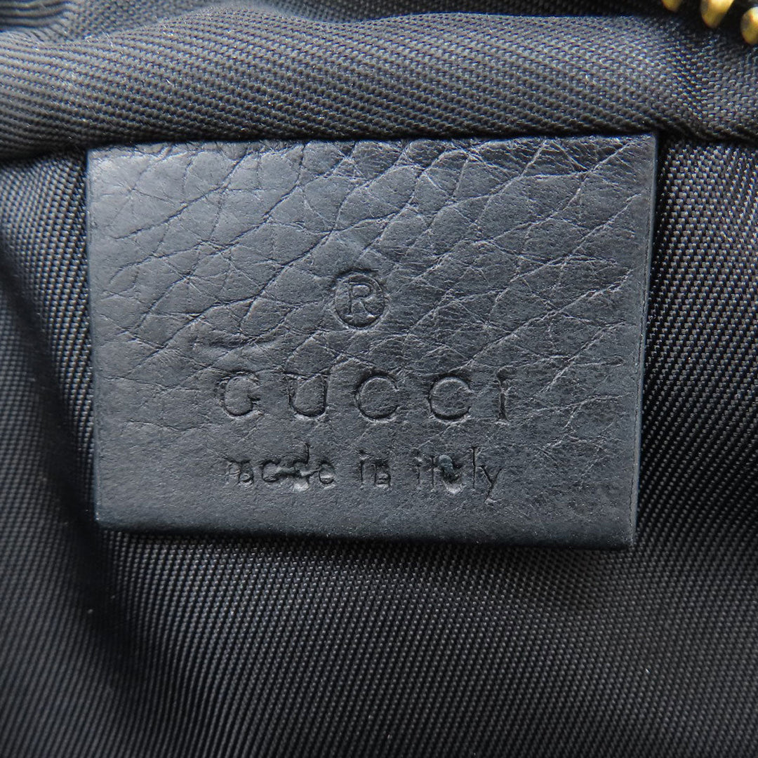 GUCCI Shoulder Bag 347994 leather black Soho Interlocking G Women Used Authentic