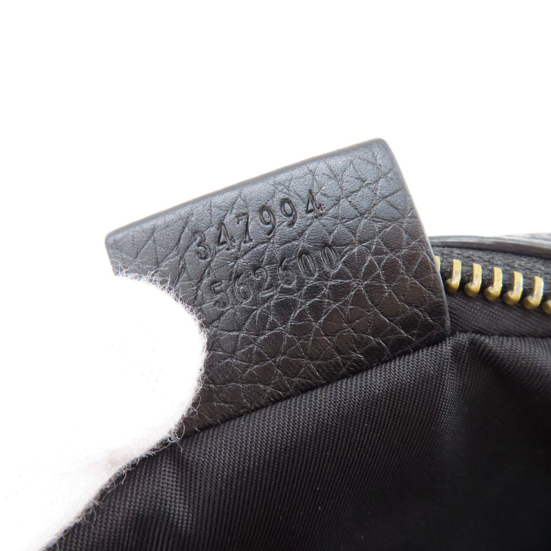 GUCCI Shoulder Bag 347994 leather black Soho Interlocking G Women Used Authentic
