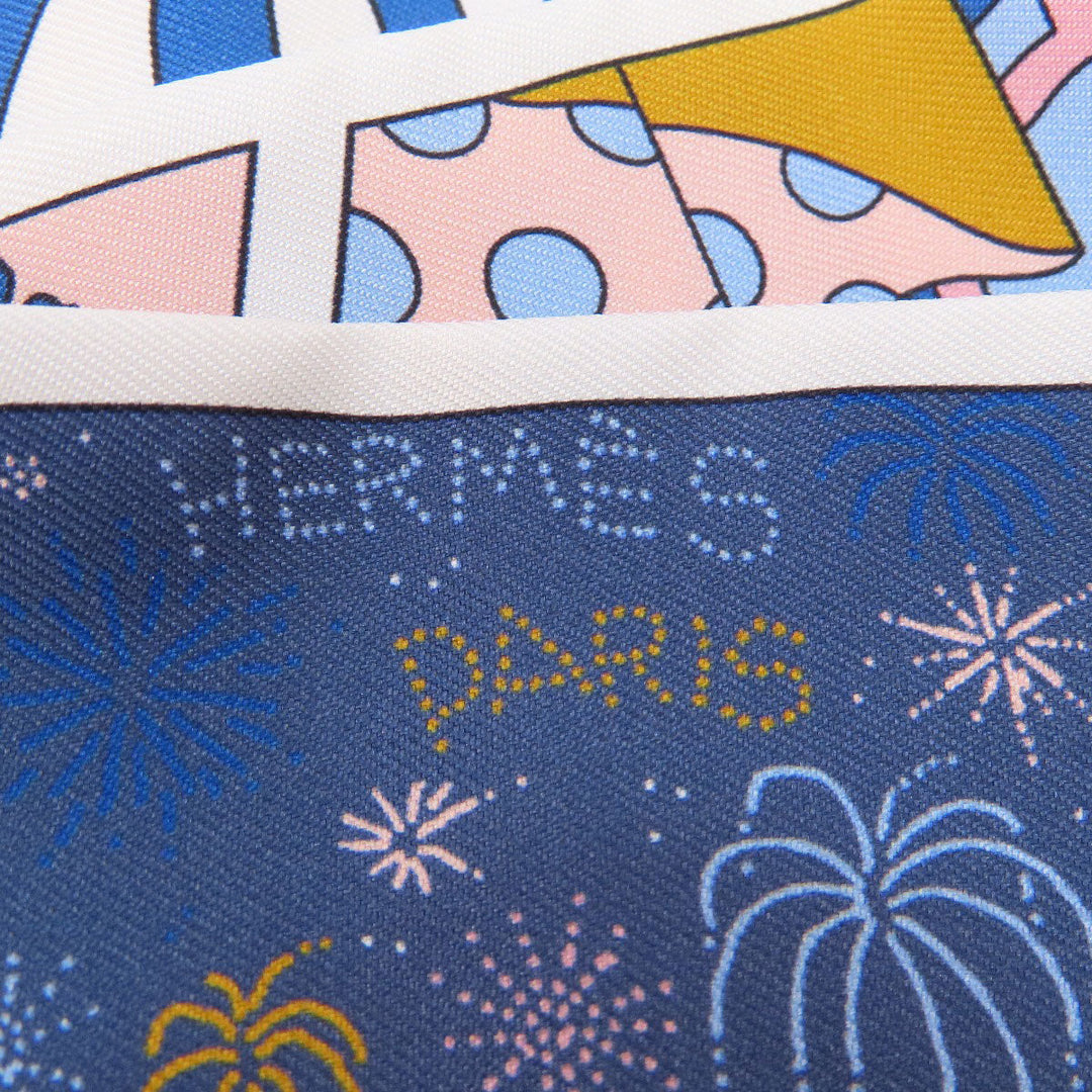 HERMES scarf silk white Twilly Women Used Authentic