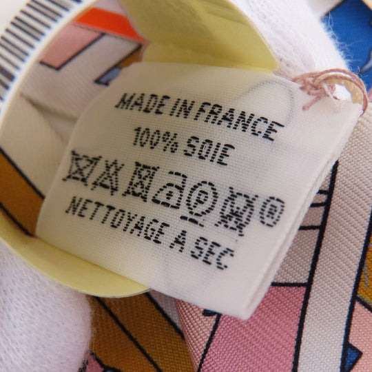 HERMES scarf silk white Twilly Women Used Authentic