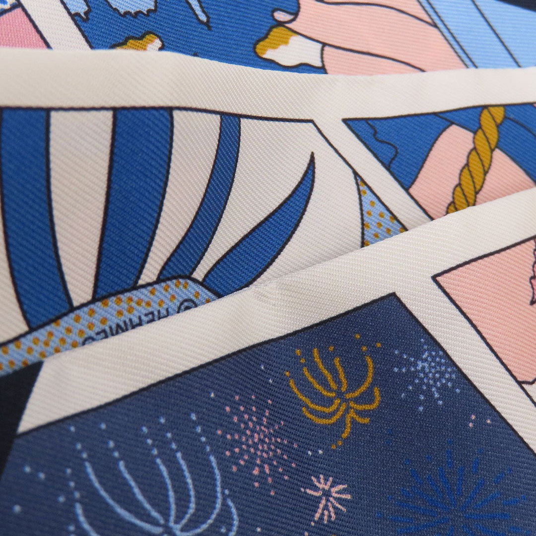 HERMES scarf silk white Twilly Women Used Authentic