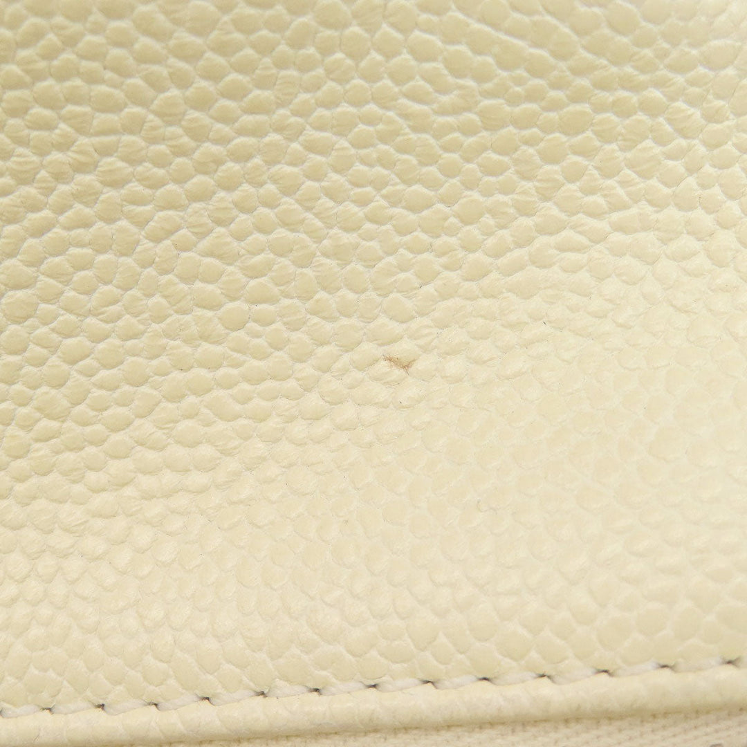 CHANEL Tote Bag Grained Calfskin Skin white COCO Mark 2WAY SilverMetal