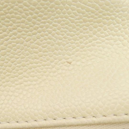 CHANEL Tote Bag Grained Calfskin Skin white COCO Mark 2WAY SilverMetal