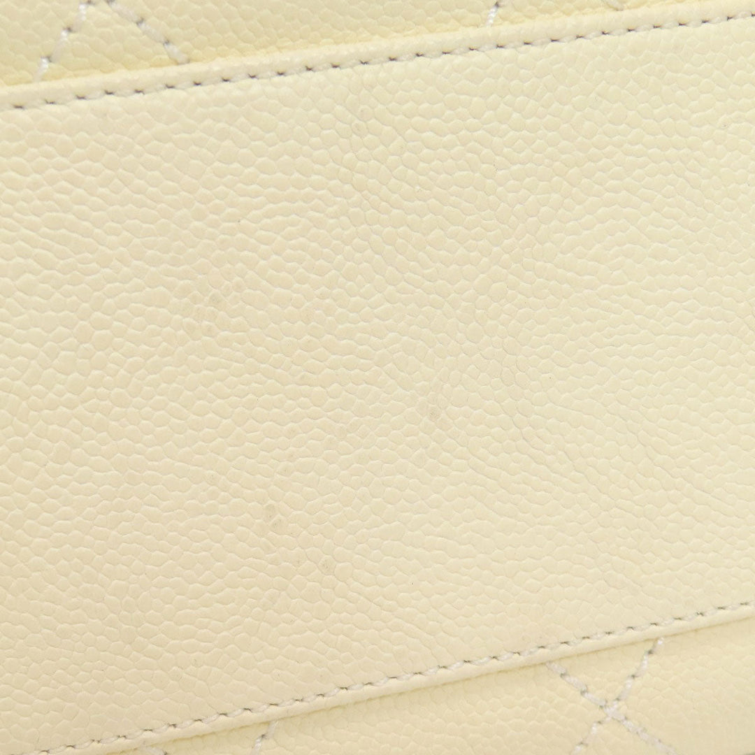 CHANEL Tote Bag Grained Calfskin Skin white COCO Mark 2WAY SilverMetal