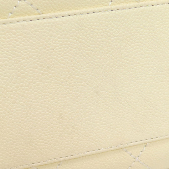 CHANEL Tote Bag Grained Calfskin Skin white COCO Mark 2WAY SilverMetal