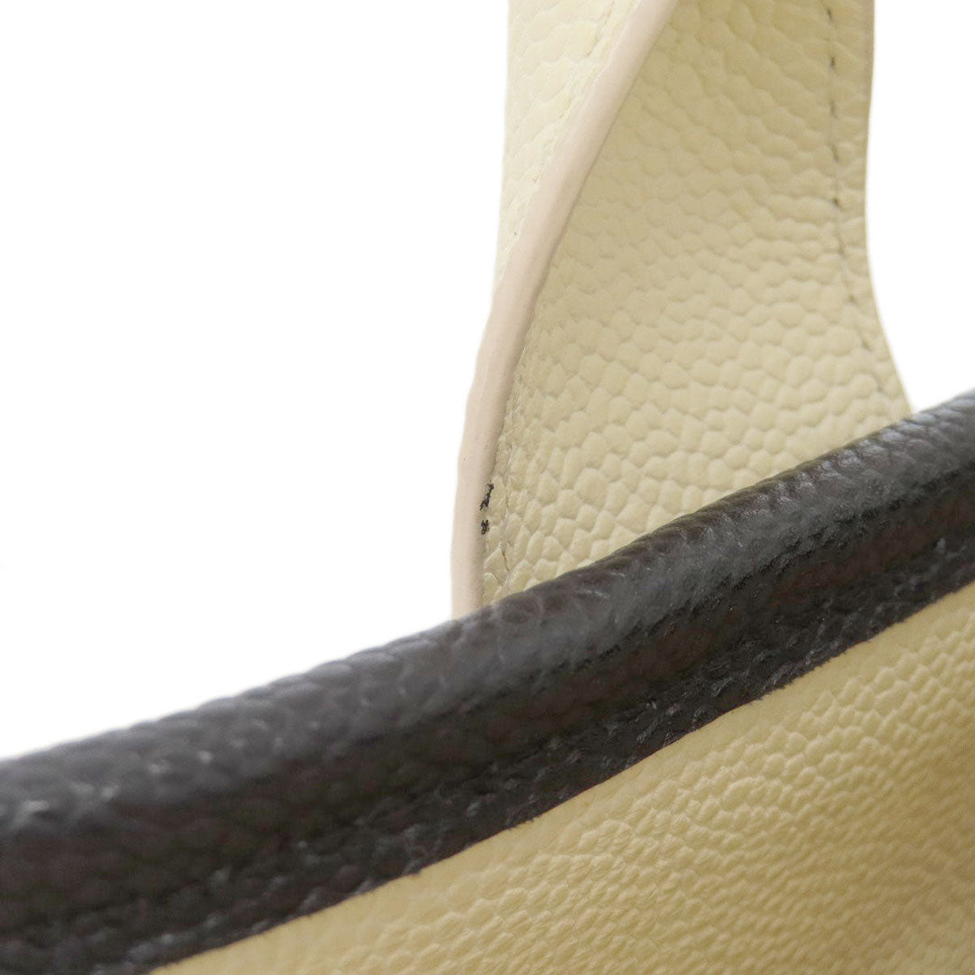CHANEL Tote Bag Grained Calfskin Skin white COCO Mark 2WAY SilverMetal