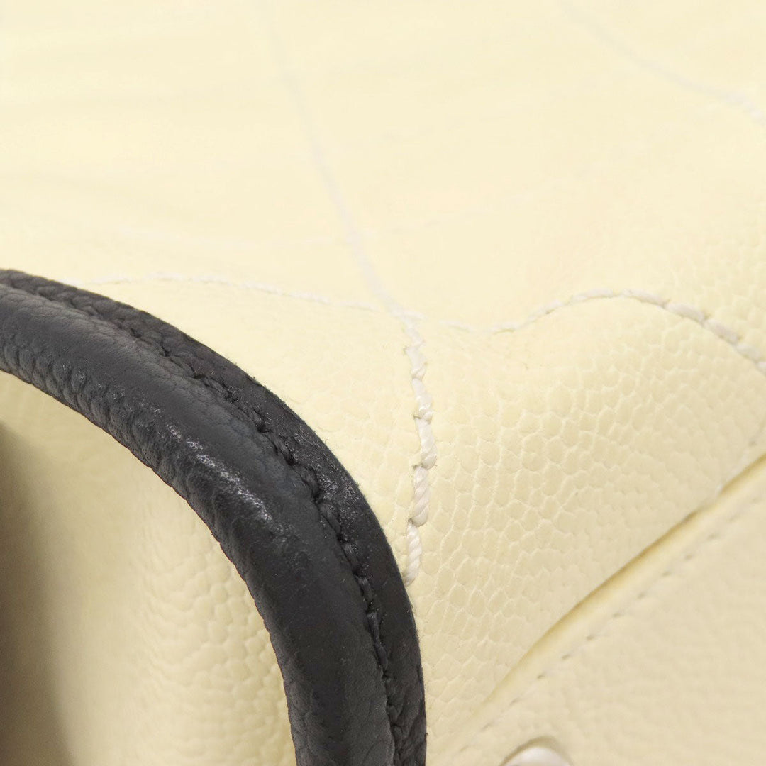 CHANEL Tote Bag Grained Calfskin Skin white COCO Mark 2WAY SilverMetal